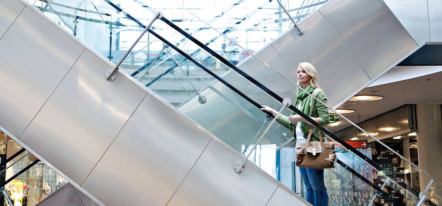KONE modular escalator modernization solutions in Kamppi retail centre.
